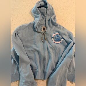Hello Kitty Ski Club Zip-Up Hoodie - Baby Blue - Sanrio x Bioworld - Size 2XL